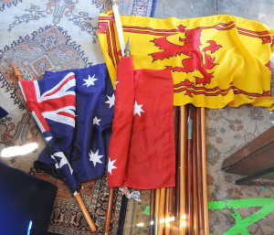 Lot 56 - Flags & Flag Poles incl Australian Flag, Australian Red Ensign Flag
