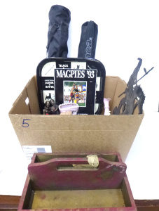 Lot 57 - Box lot of assorted items inc, Vintage Black & White Whisky Tray, M