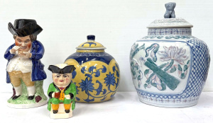 Lot 59 - 2 x Mixed Boxes inc vintage toby jugs, oriental ginger jars, continenta