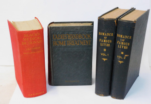 Lot 95 - 4 x Vintage HC Books - Ladies Handbook of Home Treatment w coloured pla Lot 95 - 4 x Vintage HC Books - Ladies Handbook of Home Treatment w coloured pla