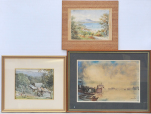 Lot 102 - 3 x Australian Water Colour Paintings incl Works by Amy Bishop, Amelia