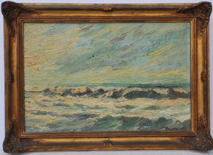 Lot 111 - Jean Bousquet (French 20th C) Gilt Framed Oil Painting on Canvas - Sea