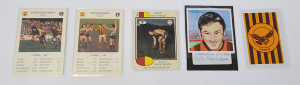 Lot 124 - 5 x vintage Hawthorn Footy Cards - 2 x Spears cards for Leigh Matthews