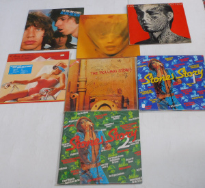 Lot 125 - 7 x Vintage Rolling Stones LP Records Black & Blue, Goats Head So