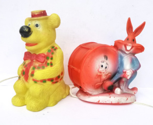 Lot 138 - 2 x Vintage Rubber Night Lamps inc, Australian Netta Humphery Bear &am