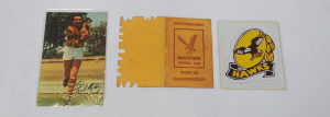 Lot 139 - 3 x pieces Vintage Hawthorn Football Club Ephemera - 1966 Membership S