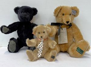 Lot 154 - 3 x vintage Mitchell Tyrie, Melbourne made Bears - Gladstone beige moh