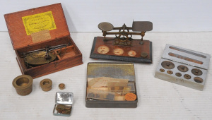 Lot 168 - Lot Vintage Scales & Weights incl Avery Scale & Weight Set in Lot 168 - Lot Vintage Scales & Weights incl Avery Scale & Weight Set in