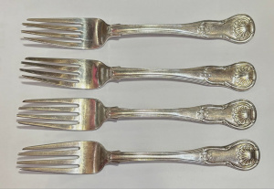 Lot 200 - 4 x Irish Georgian silver flatware - 4 x Forks - 2 pairs dated 1822, 1