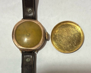 Lot 202 - Ladies vintage 9ct rose gold Watch - af, cannot see face due to glass