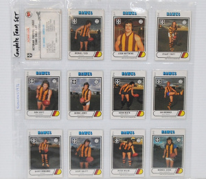 Lot 209 - Group Scanlens 1976 Footy Cards - complete Hawthorn Team + Check listi