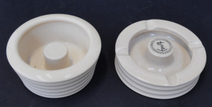 Lot 212 - 2 x vintage Royal Doulton Shipping Line Ashtrays - large Ribbed marked