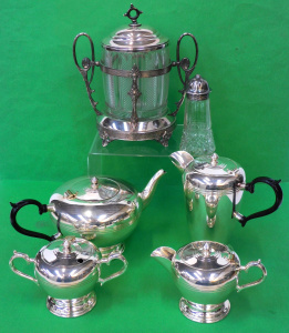 Lot 218 - Group lot of quality EPNS inc 4 pce Crusader Tea & Coffee set, Vic