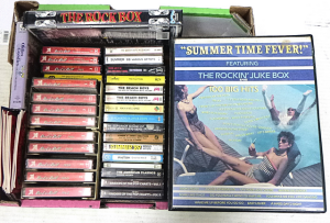 Box lot of Music Cassette Tapes inc, The Golden Age Of Rock n Roll, The beach Bo