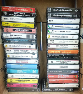 Box lot of Music Cassette Tapes inc, Tom Petty, Chuck Berry, The Beatles, Carl P