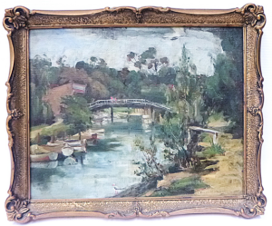 Violet McInnes (1892 - 1971) Gilt Framed Oil Painting - Kananook Creek - Signed