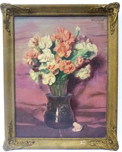 William Gilbert Collins (1889 - 1957) Gilt Framed Oil Painting on Board - Still