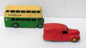 2 x vintage Dinky Toy Diecasts - both w Advertising - Nestles Austin Deilvery Va