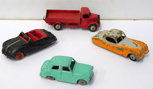 4 x Vintage Dinky Model Diecasts inc Austin A30, Austin Atlantic, Austin Truck