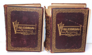 c1888 2 Vol Set - Victoria and its Metropolis - Past and Present Pub - Leather b