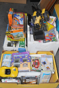 Group lo Vintage Games, Video Games & VHS incl Tonka Toy Excavator, Assorted
