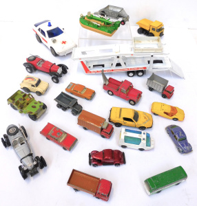 Group lot Vintage Model Diecasts inc Matchbox, Corgi, Japanese - Tow Truck, Tip