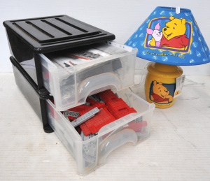 Lot 63 - Group lot - Kids items - modern As New Winnie The Pooh Lamp + Lego styl