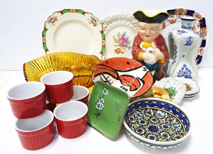 Lot 80 - Group lot of China & Glass inc, amber bowl, Burlington toby jug, De