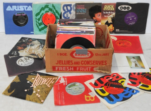Lot 96 - Box lot of Vintage 45rpm Vinyl Singles incl David Bowie, The Police, Di