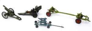 Lot 123 - 4 pces vintage Model Diecasts inc Britains Army Firing Artillery Canno