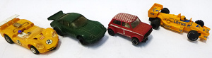 Lot 131 - 4 x Vintage Scalextric Cars inc, Porche, Lotus F1 Racer Mini & a F