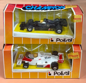Lot 223 - 2 x Mint boxed vintage Polistil Formula 1 Champion Slot Car Racers
