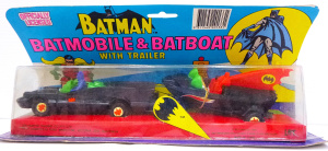Lot 232 - Vintage Packaged Toy 1989 Batman & Batboat with Trailer, Officiall