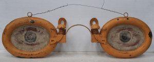 Antique Novelty Optometrist Trade Sign - Double Sided, Painted Metal with Wall B