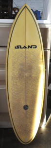Atlas Ringa Fibreglass Surfboard w Three Fins - Approx 185cm
