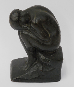 Halvar Frisendahl (Sweden, 1889 - 1953) Small Bronze Sculpture - Sorrow - signed
