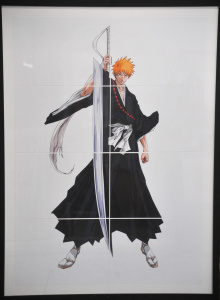 Large Framed 8 Section Ichigo Kurosaki Poster from the anime Bleach - Approx 135