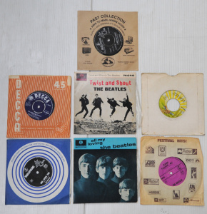 Lot of Vintage The Beatles & Rolling Stones 45 rpm Vinyl Singles incl Please