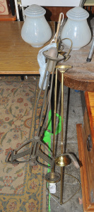 Lot 15 - Lot of Ceiling Lights incl Art Noveau AF & Pair of Brass Ceiling Li
