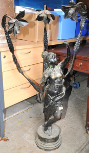 Lot 16 - Vintage Cooper Draped Lady Figure w Three Lights coming from Behind - A