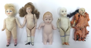 Lot 29 - 5 x Vintage Miniature Bisque Dolls inc, Kewpie, one with Oriental featu