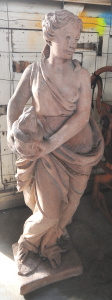 Lot 35 - Vintage Classical Terracotta & Concrete Garden Figure of a Draped W