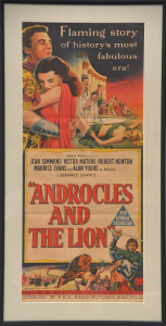Lot 106 - Framed Vintage Colour Daybill Movie Poster - Androcles & The Lion