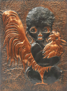 Lot 109 - c1970s Embossed Copper Picture Height about 51cm Width about 34cm