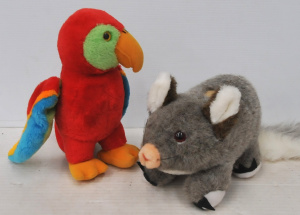 Lot 118 - 2 x soft Toy Animals - 1980 R Dakin Colourful Parrot + CA Toys Sydney
