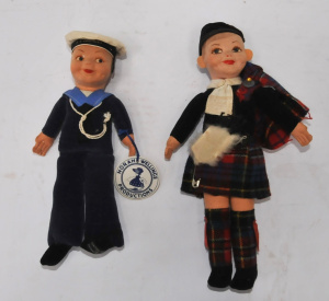 Lot 121 - 2 x Vintage Norah Wellings Dolls inc Scottish Highland & Sailor -