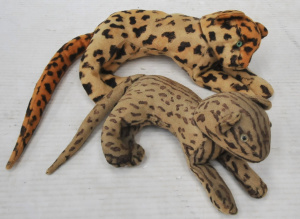 Lot 137 - 2 x vintage Soft Toy Tigers - Reclining, slightly Nave look, some fadi