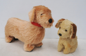 Lot 141 - 2 x Vintage Soft Toy Dogs inc Australian Joy Toys seated dog with stit