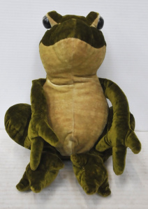 Lot 146 - Vintage Merrythought English soft toy - Seated Green Frog - big Acryli