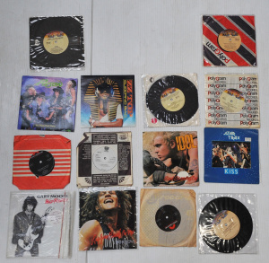 Lot 156 - Lot of Vintage Rock n Roll 45 rpm Vinyl Singles incl Black Sabbath, Bo